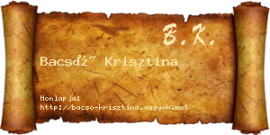 Bacsó Krisztina névjegykártya