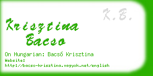 krisztina bacso business card