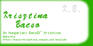 krisztina bacso business card